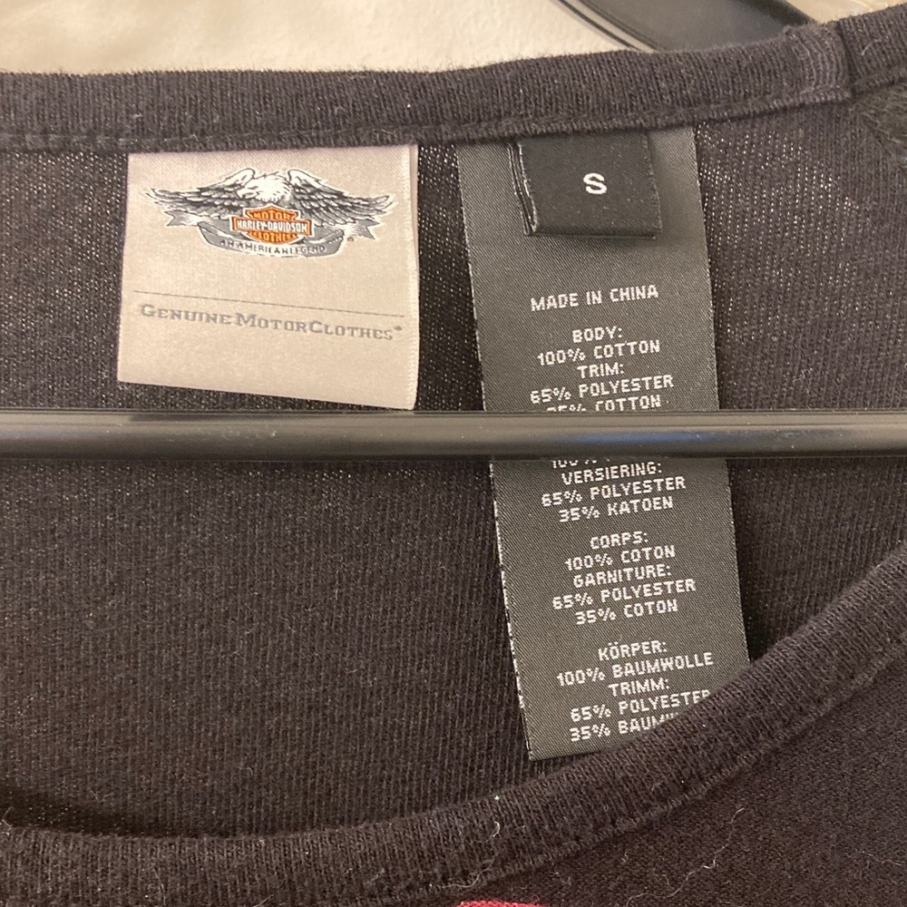 Harley-Davidson Women's Black Long Sleeve Top with Colorful Logo - Picture 3 of 4